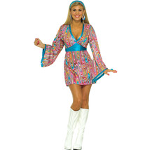 Forum Novelties Women&#39;s 60&#39;s Generation Mod Wild Swirl Costume Dress, Rainbow, M - £75.92 GBP