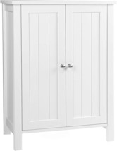 Vasagle Bathroom Floor Storage Cabinet, White, 23.66 X 11.88 X 31.55 Inc... - £78.15 GBP