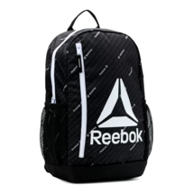 Reebok Childrens Reese Unisex 16.5 &quot; Laptop Padded Backpack Logo Black White NEW - £21.64 GBP
