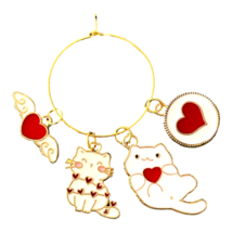 Cat Charms Themed Collection Set 4 pcs Love Cats Hearts Wings 16-22mm - £3.94 GBP