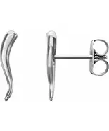 Italian Horn Post Earrings in 14K White, Yellow or Rose Gold  - €217,36 EUR