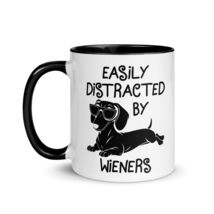 Funny Coffee Mug - Easily Distracted by Wiener Dogs Dachshund Dog Mom Lo... - £14.91 GBP+