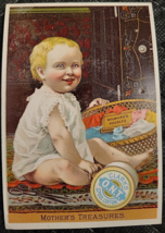 Victorian Trading Card Mother&#39;s Treasures-Clarks&#39;s Spool Cotton Thread - £6.71 GBP