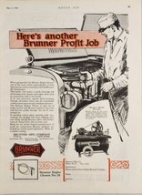 1926 Print Ad Brunner Air Compressors Mechanic Cleans Engine Utica,New York - £16.93 GBP