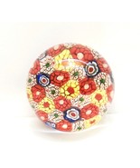 Vintage Multi Color Millefiori Art Glass Paperweight - $34.62