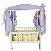 American Girl Doll Bitty Baby White Canopy Crib Bed Vintage - $192.00
