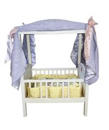American Girl Doll Bitty Baby White Canopy Crib Bed Vintage - £153.00 GBP