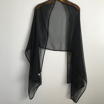 BERNIE OF NEW YORK Black Shawl Womens Sheer Wrap Long Scarf - $22.98