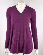 Market &amp; Spruce Tunic Top Sz XS Purple Hi Lo Style Cutout Back Sheer Panel Sides - £14.88 GBP