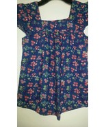 Derek Heart Girl Yellow floral square neckline rayon pom trim soft tank ... - $7.50