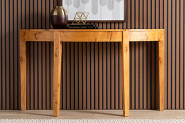 Falk Natural Real Burl Wood Half-Moon Large Console Table - $12,670.43 MXN