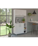 White Kitchen Pantry Cabinet: 4 Legs, 3 Shelves - $738.24 CAD