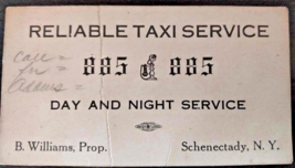 Antique Business Card of New York City Reliable Taxi Service 1920s - £23.19 GBP