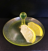 Fenton Florentine Green LEMON WEDGE Dish Trinket Tidbit Stretch Glass Carnival - £17.52 GBP