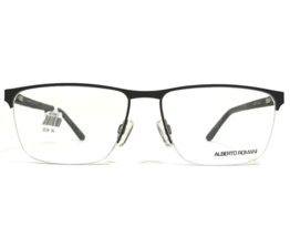 Alberto Romani Eyeglasses Frames AR 8004 GM Gunmetal Black Gray Square 57-16-140 - £51.23 GBP
