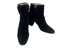 Louise et Cie Boots Women 8M Babette Shoes Black Suede Block Heel Buckle... - $27.54