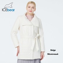 ICE2023 Women&#39;s Spring Autumn Jacket Classy Mid-Length Lapel Quilted Thin Padded - £95.70 GBP