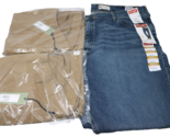 Men&#39;s Chino Pants Goodfellow &amp; Co Tan and Wrangler Jeans 42x32 NWT Lot of 3 - £39.54 GBP