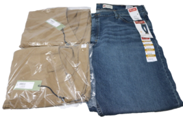 Men&#39;s Chino Pants Goodfellow &amp; Co Tan and Wrangler Jeans 42x32 NWT Lot of 3 - £38.90 GBP