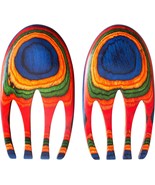 Baltique Marrakesh Collection Salad Hands Serving Utensil Set Colorful W... - $46.65