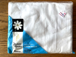 Vintage Penneys Fashion Manor Strong Muslin 100% Cotton Twin Flat  White... - $10.00