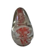 Vtg Art Glass Clear Swirl Red/Orange  Paperweight - $270.51 MXN