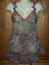 Adam &amp; Eve Babydoll Nightie Chemise w/ panty NEW  M Medium leopard red - $12.86