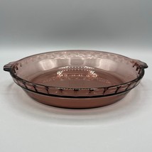 Pyrex Cranberry Glass Deep Pie Dish 229 Crimped Edge 24cm Fluted Handles... - $14.84