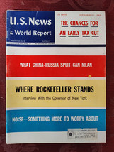 U S NEWS World Report Magazine September 23 1963 Where Nelson Rockefeller Stands - $14.40