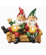 Solar Power Garden Gnomes Night Out Yard Statues - £35.39 GBP