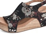 Corkys Footwear Women&#39;s Carley Wedge Sandal Black Tan Floral - $42.00