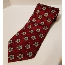 Stafford Executive Red Maroon Neck Tie. 100% Silk 58&quot; Floral - £6.00 GBP