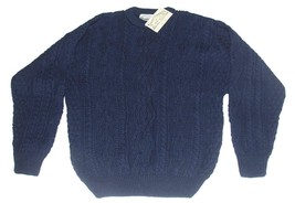 ARAN CRAFTS Ireland Navy Blue Fisherman&#39;s Wool Cable Knit Sweater Men&#39;s ... - £63.07 GBP