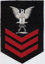 USN US Navy  E-6 Embroidered Commissary Steward Rating Patch Red / Black... - $5.00