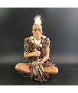 Native American Mohawk Elder Figurine Napping Flint, Resin OBO - $70.16 CAD