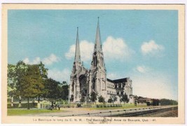 Quebec Postcard Along CNR Basilica Of Ste Anne de Beaupre  - £3.11 GBP