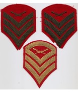 Two + bonus Vintage USMC US Marine Corps Sergeant Patches Green, Gold On... - $8.00