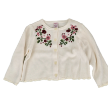 VTG 2002 Gymboree Victorian Charm Cream Cardigan Sweater Flower Embroide... - £23.29 GBP