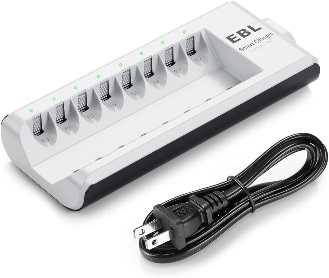 Ebl Aa Aaa Battery Charger, 8-Bay Individual Charger For Nimh Nicd Recha... - $29.92
