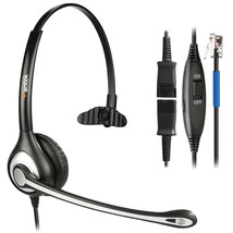 Rj9 Telephone Headset Mono With Noise Cancelling Mic, Quick Disconnect, ... - £41.65 GBP