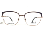 KLiik Eyeglasses Frames 663 S207 Purple Rose Gold Pink Square Cat Eye 50... - $84.13