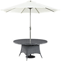 Summon 59&quot; Round Outdoor Patio Dining Table Gray EEI-1940-GRY - £618.46 GBP