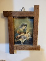 Virgin Mary / Christ Child, Wood Framed Image. 9x7 - £5.85 GBP