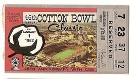 1982 Cotton Bowl Game Ticket Stub Alabama Texas - £192.94 GBP