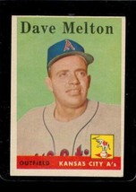 Vintage Baseball Trading Card Topps 1958 #391 Dave Melton Kansas City A&#39;s - £9.83 GBP