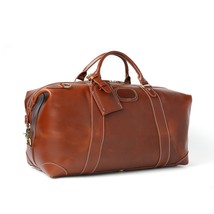 Reddish Brown Leather Travel Bag. Top Grain Leather, Italian fittings - £208.67 GBP