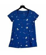 Little Mermaid Disney Shirt Womens Size Small Blue Ariel Allover Print C... - £7.69 GBP