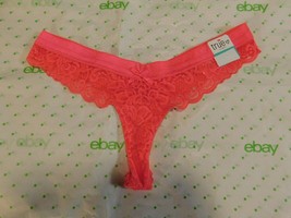 Rue 21 Women&#39;s Cheeky Thong Panties XS/SMALL Neon Fuchsia Lace Sexy Thongs New - £7.69 GBP