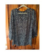 Zac &amp; Rachel Blouse Top Tunic V-Neck 3/4 Sleeve Gold Accent Casual Size 1 X - $532.19 MXN
