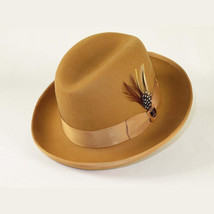 Men Bruno Capelo Dress Hat Australian Wool Homburg Godfather GF103 Camel Tan image 9